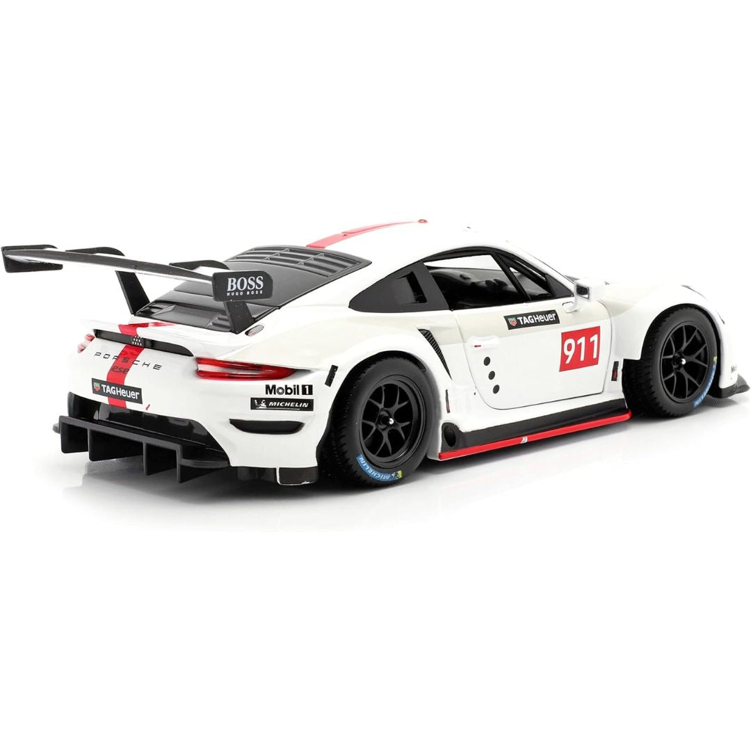 White Porsche 911 RSR GT 1:24 Scale Die-Cast Car by Bburago -Bburago - India - www.superherotoystore.com