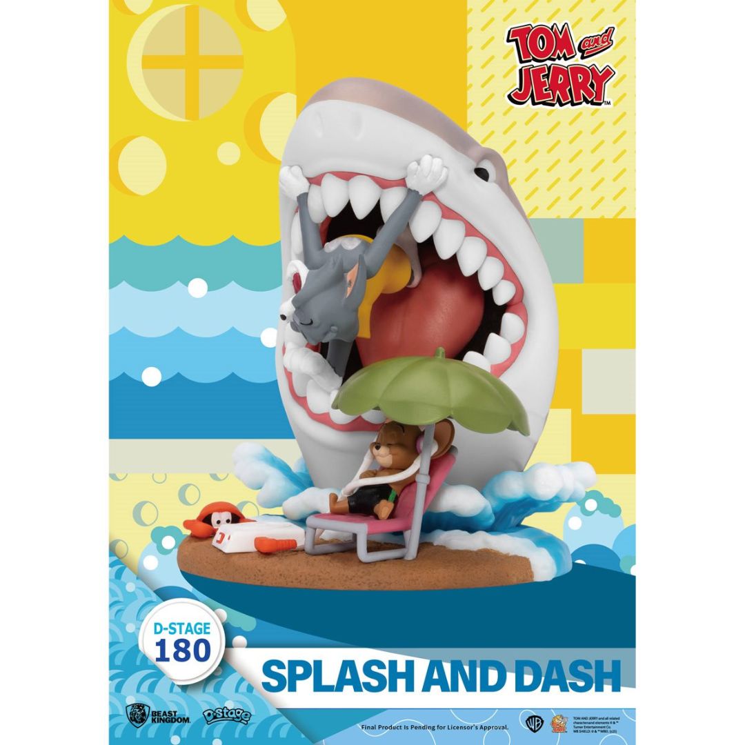 Tom And Jerry Splash And Dash Ds-180 D-Stage Statue By Beast Kingdom