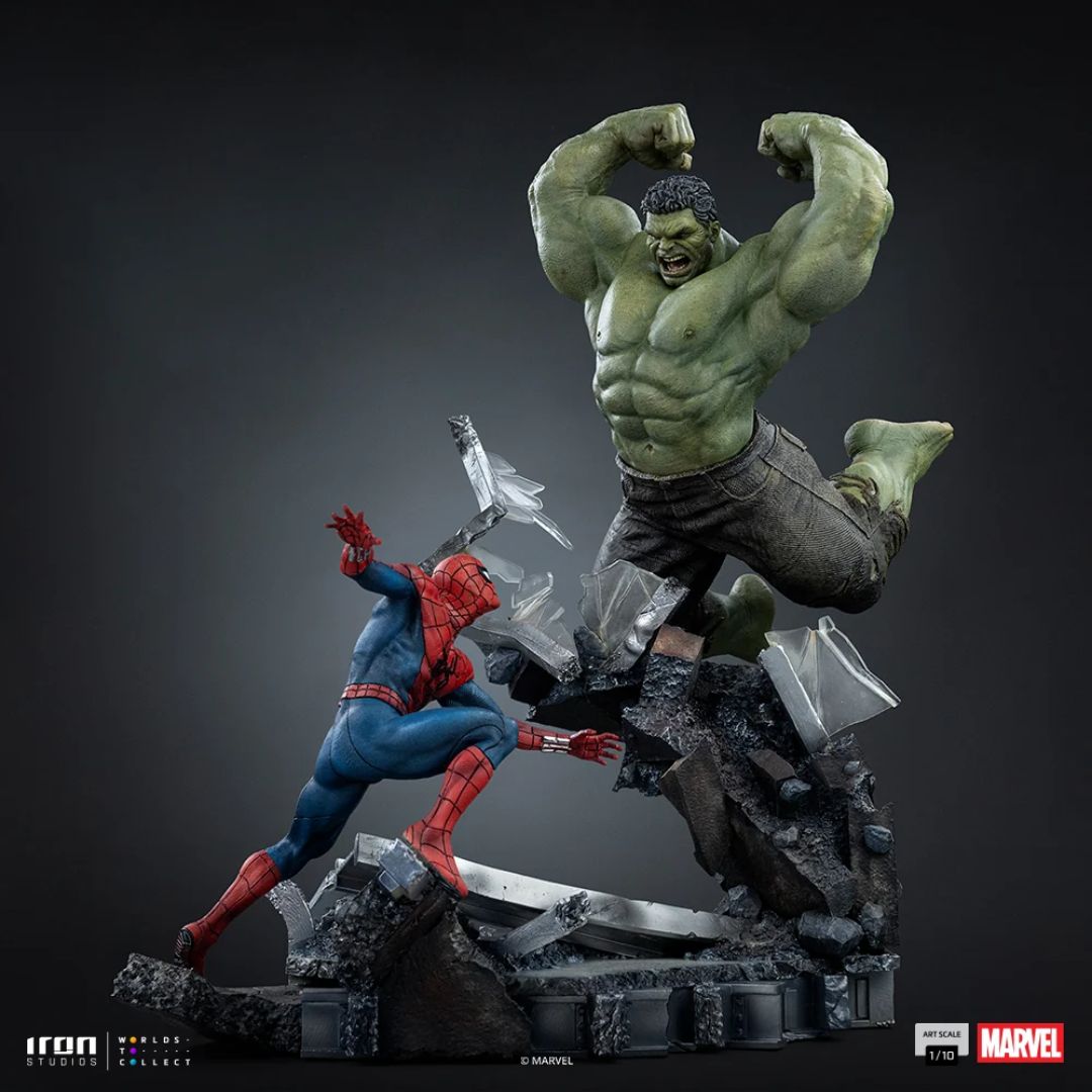 Spider-Man: Brand New Day Spider-Man Vs Hulk Statue By Iron Studios