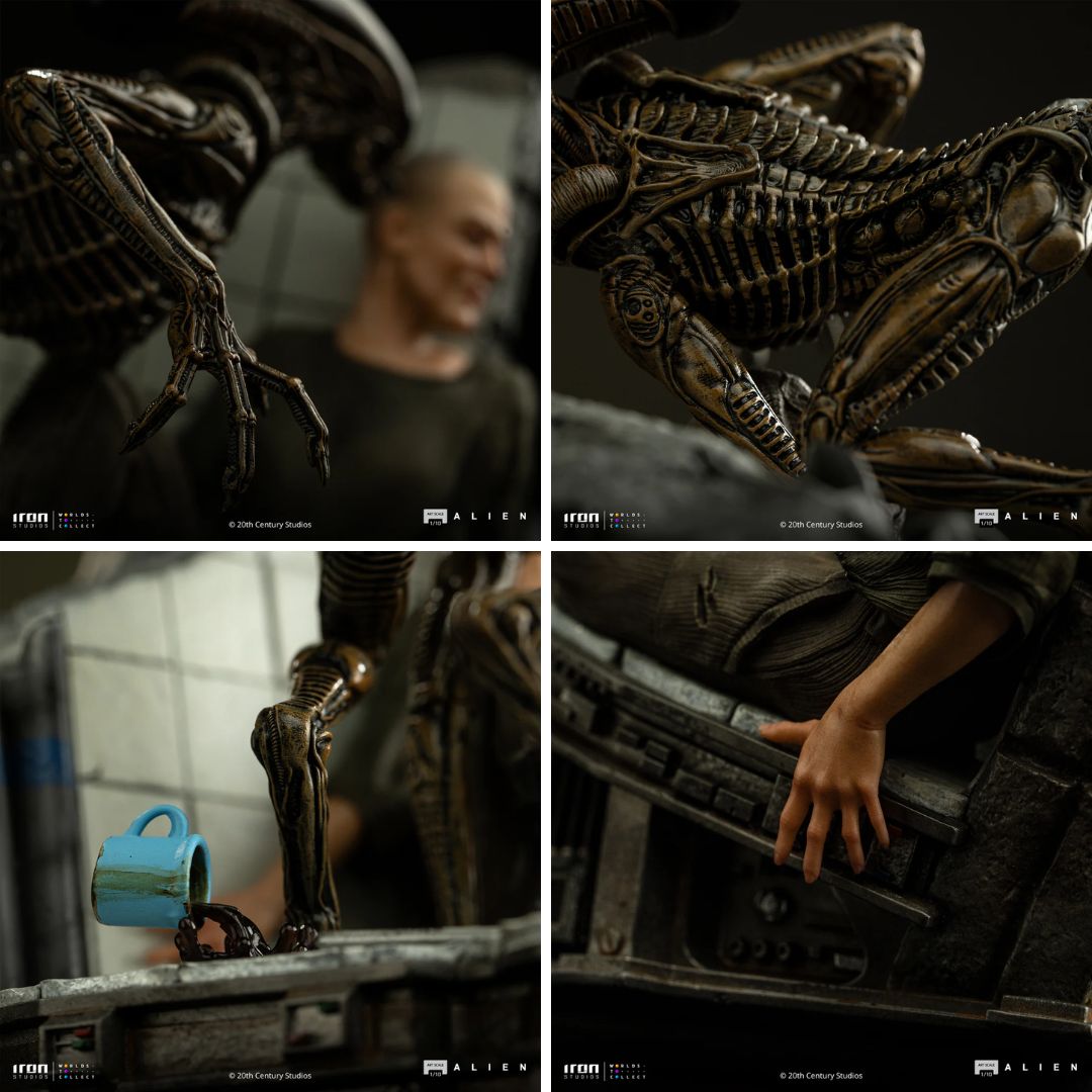 Alien 3  Ellen Ripley And Dog Alien Statue By Iron Studios