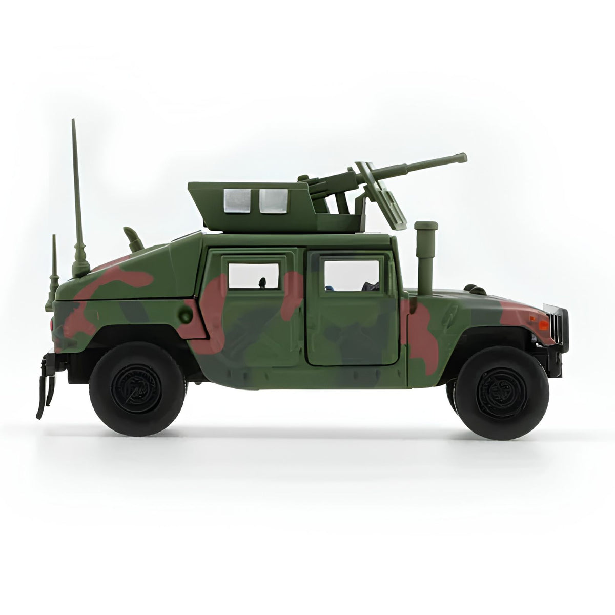 Humvee 4-Ct -Woodlan Camo W/Stand Plate 1:64 Diecast Car By Bmc