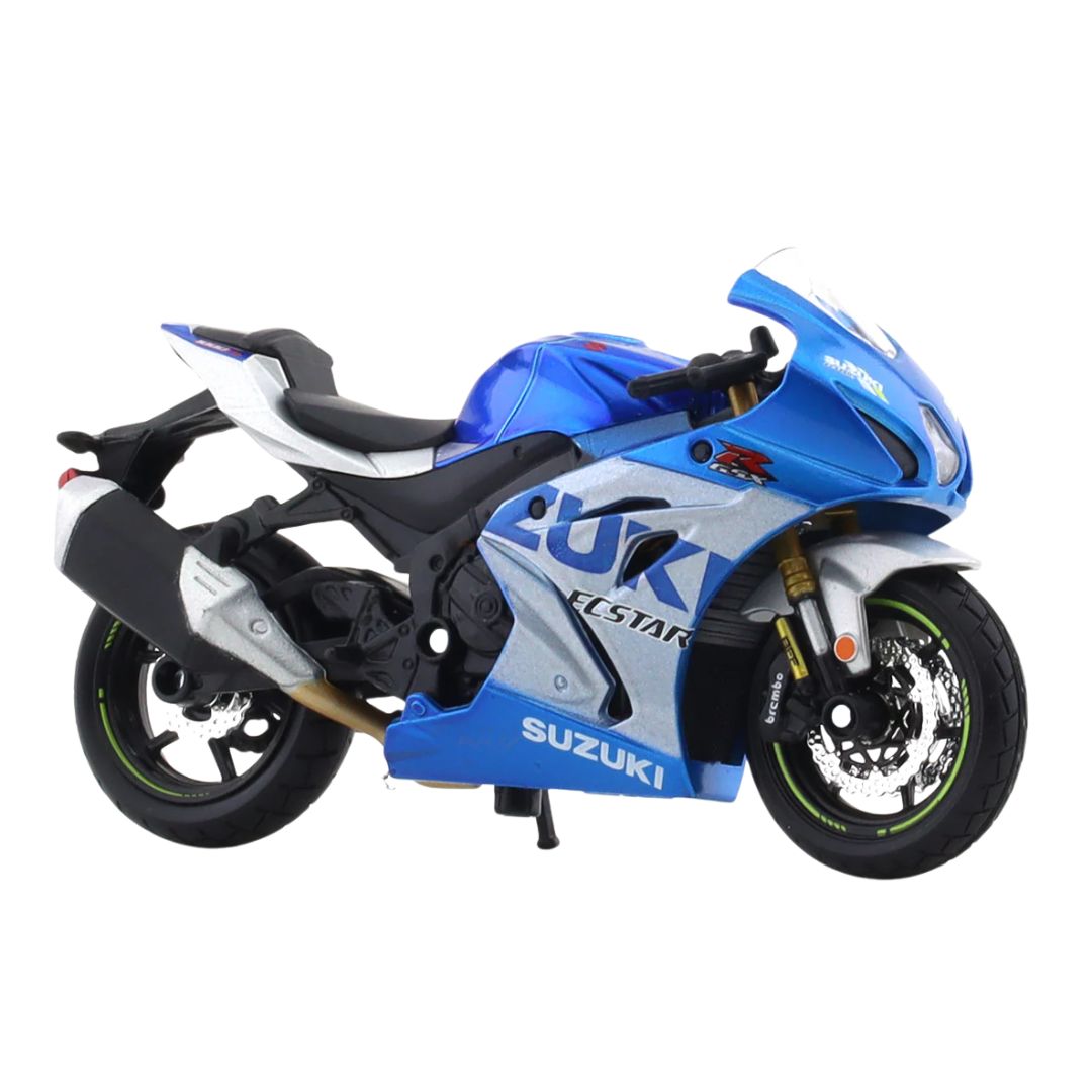 Blue SUZUKI GSXRIOOO R 2021 1:18 Scale Die-Cast Model Bike by Bburago -Bburago - India - www.superherotoystore.com
