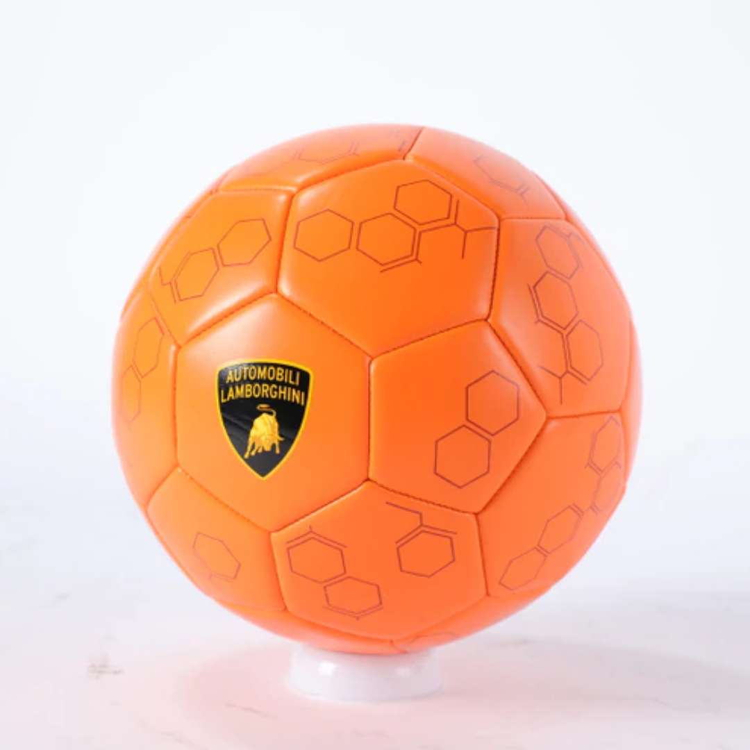 LAMBORGHINI PVC SOCCER BALL MACHINE STITCHED- ORANGE Size 5 by Mesuca -Mesuca - India - www.superherotoystore.com