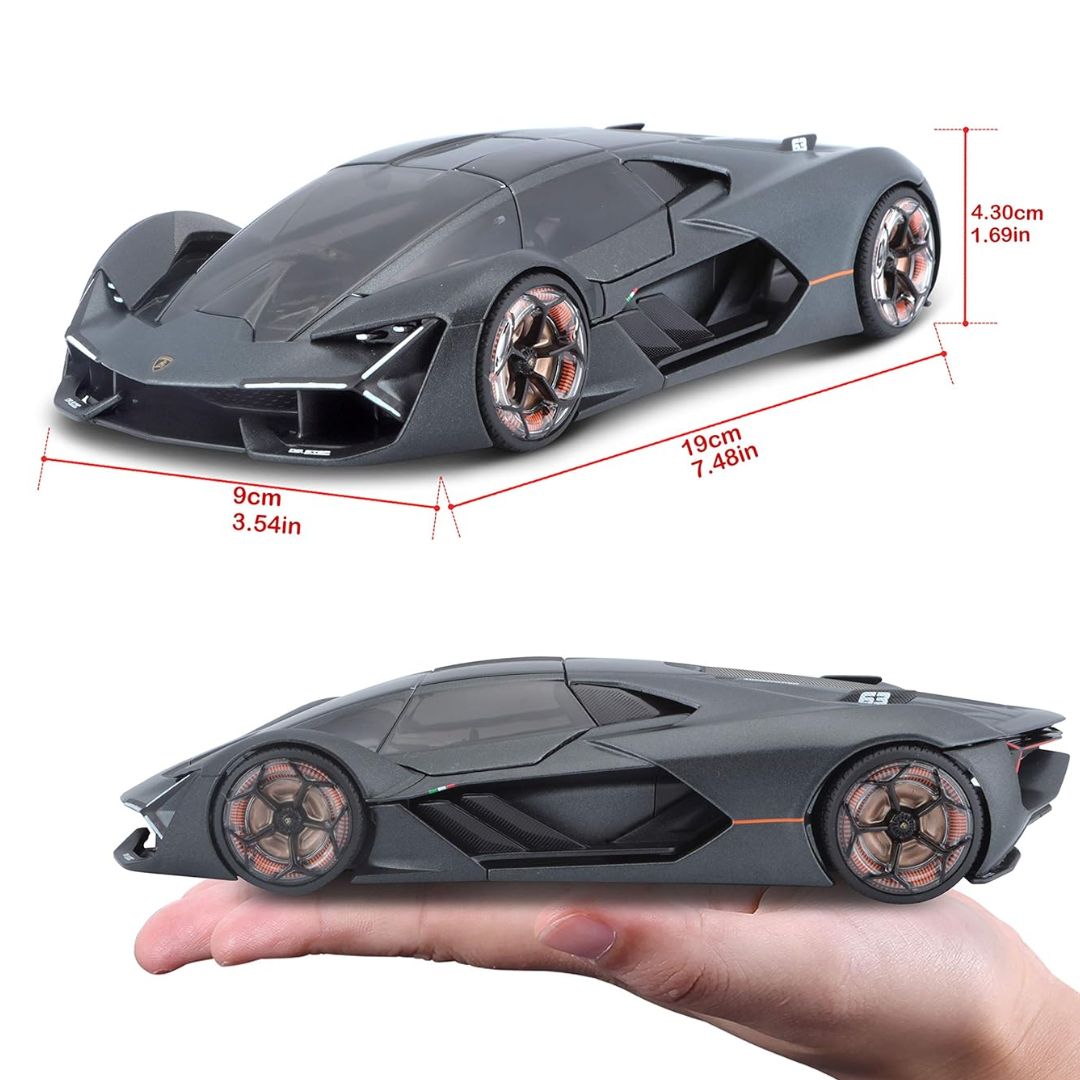 Matt Grey Lamborghini Terzo Millennio 1:24 Scale Die-Cast Car by Bburago -Bburago - India - www.superherotoystore.com