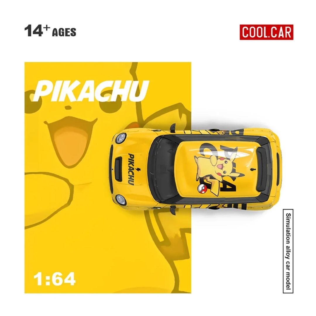 Mini Cooper Pikachu Painted (Yellow) 1:64 Scale Die-Cast Car By Cool Car