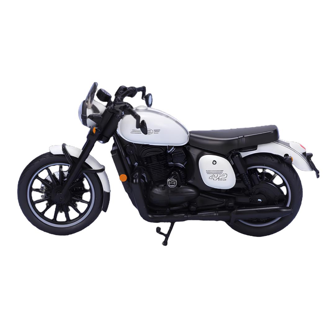 Jawa 42 Sirius White 1:18 Scale Die-Cast Bike by Maisto -Maisto - India - www.superherotoystore.com