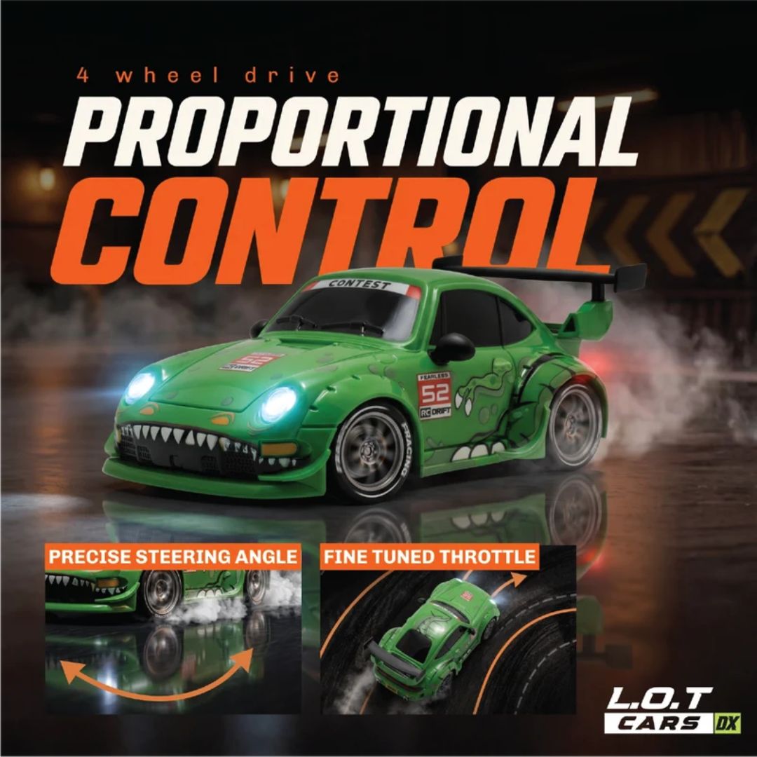 Zipp – Remote Control Drifter 1:24 Scale Ecomm Packaging Only Green Car By Legend Of Toys