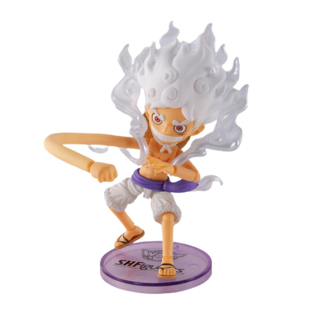 One Piece World Collectable Figure × S.H.Figuarts Monkey D. Luffy Gear 5 By Tamashii Nations -Tamashii Nations - India - www.superherotoystore.com