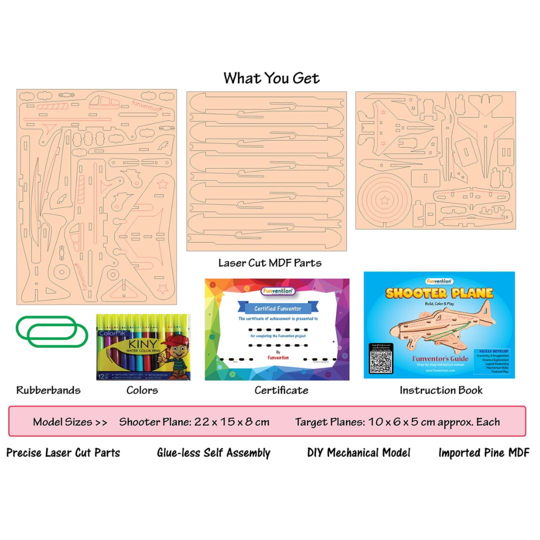 Shooter Plane - DIY Mechanical Model -Funvention - India - www.superherotoystore.com