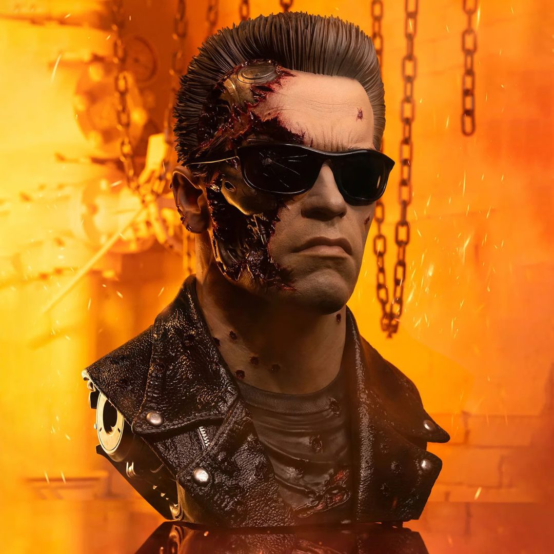 T-800 Model 101 (Battle Damaged) Art Mask Life-Size Bust Statue By Pure Arts
