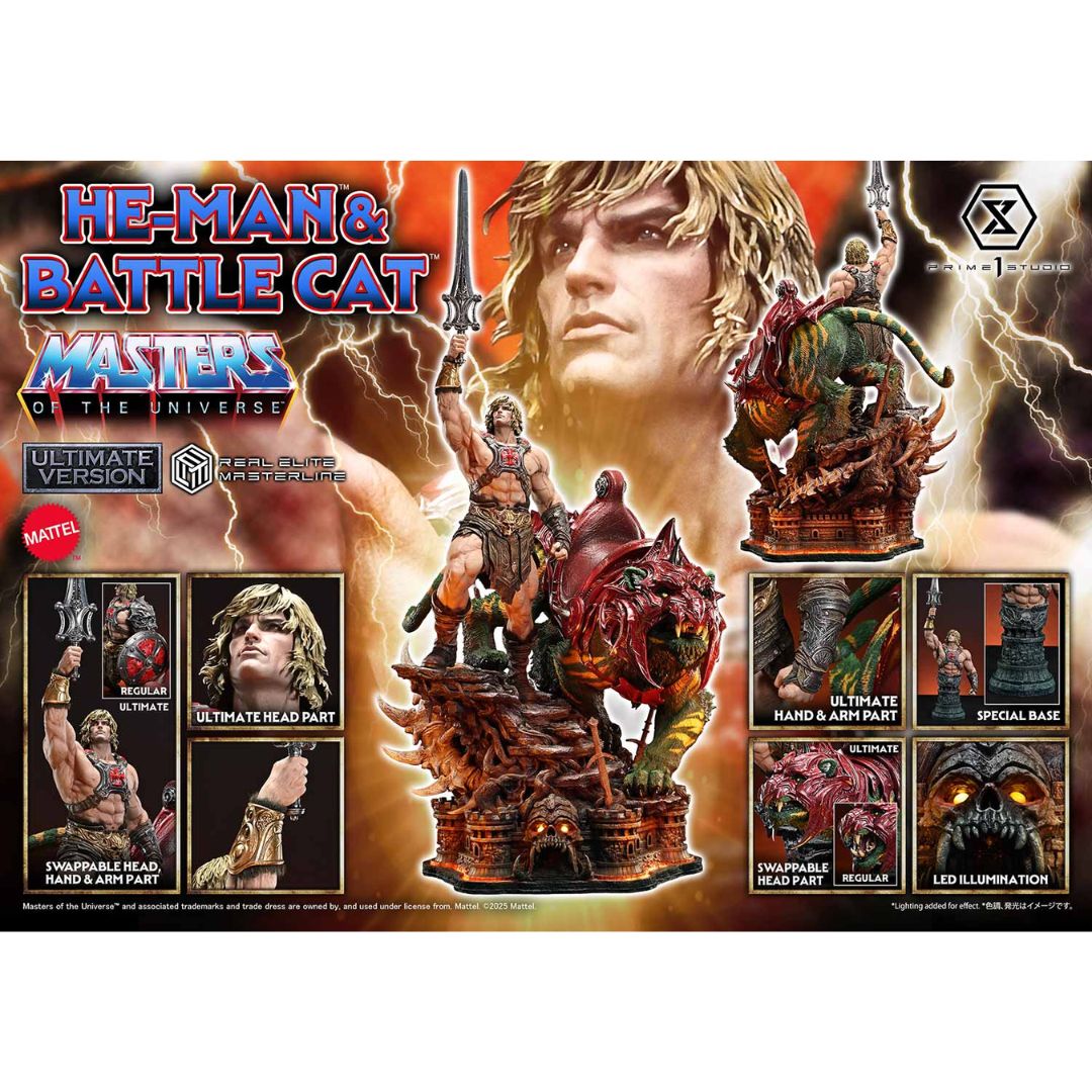 Masters Of The Universe He-Man & Battle Cat Bonus Version Statue By Prime1 Studios -Prime 1 Studio - India - www.superherotoystore.com