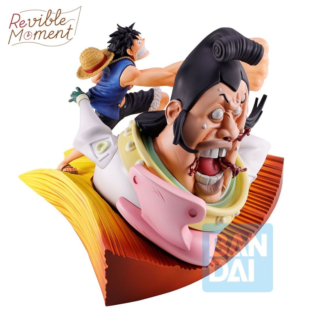 One Piece Monkey D. Luffy Vs. St. Charlos Impact Log Ichibansho Revible Moment Statue By Bandai