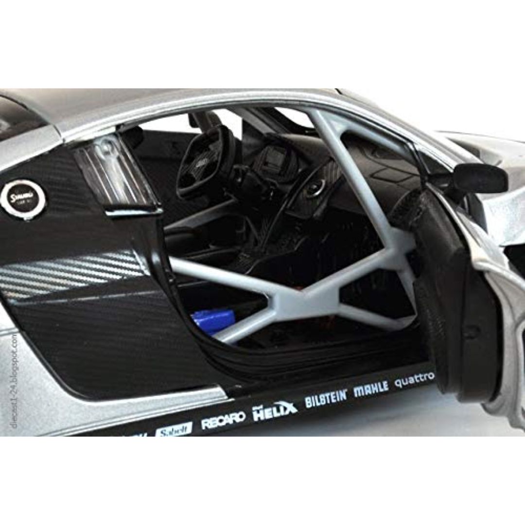 Silver Audi R8 1:24 Scale Die-Cast Car By Rastar -Rastar - India - www.superherotoystore.com