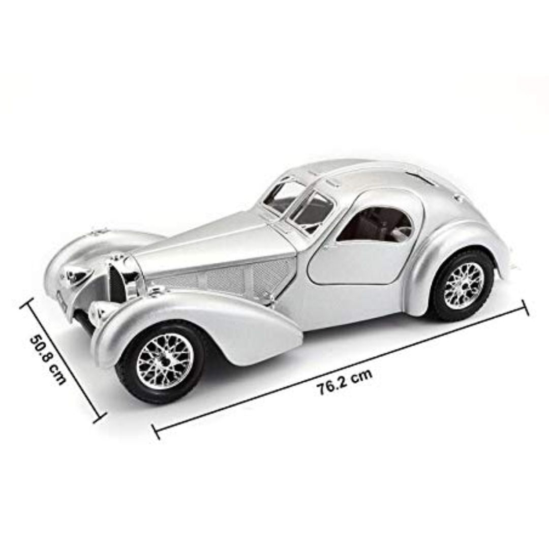 Silver Bugatti Atlantic 1:24 Scale Die-Cast Car by Bburago -Bburago - India - www.superherotoystore.com