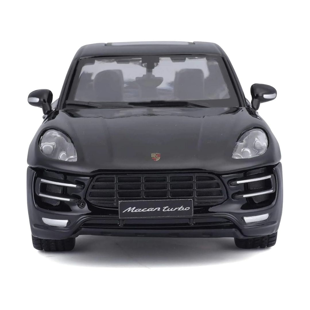 Black Porsche Macan Turbo 1/24 Scale Die-Cast Car by Bburago