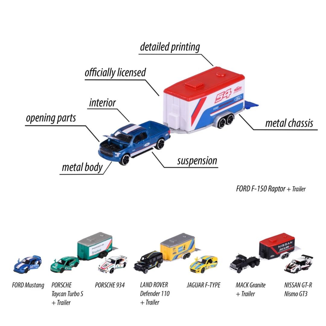 Car Diecast 4 Diecast Trailer Assortment By Majorette By Majorette -Majorette - India - www.superherotoystore.com