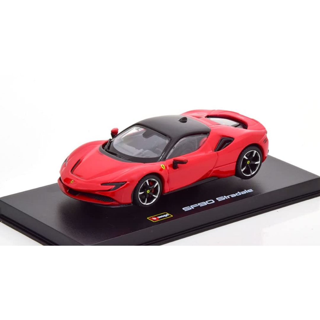Red Ferrari SF90 Stradale 1:43 Scale Die-Cast car by Bburago -Bburago - India - www.superherotoystore.com