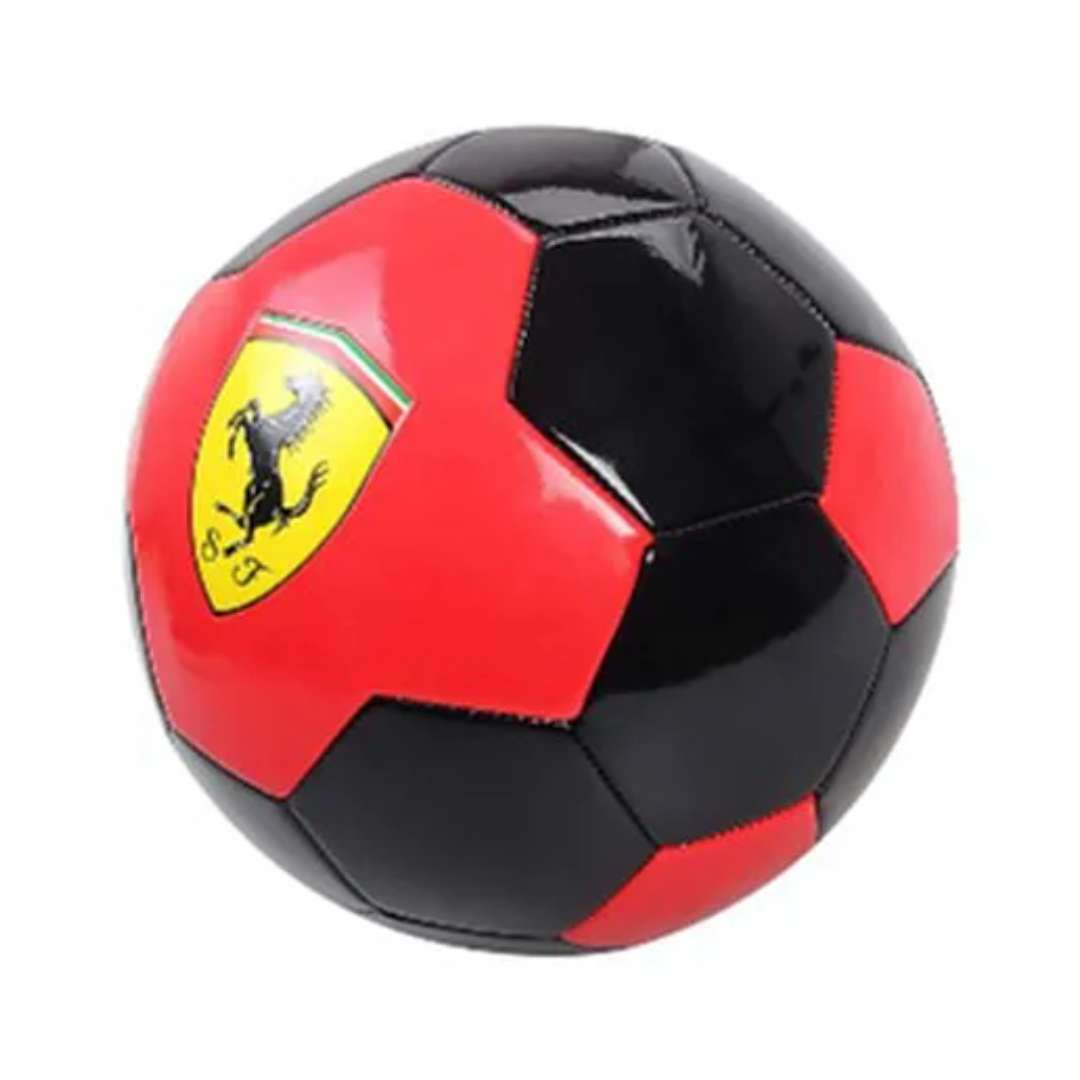 FERRARI MACHINE SEWING SOCCER BALL-  BLACK-RED Size 5 by Mesuca -Mesuca - India - www.superherotoystore.com