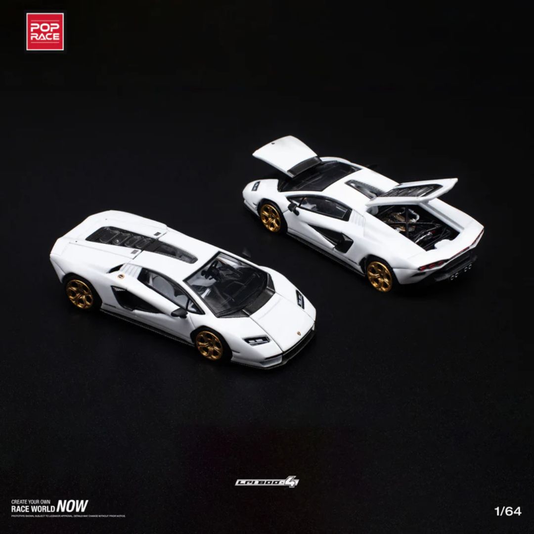 Lamborghini LPI800-4 Bianco Siderale 1:64 Diecast Car By Pop Race -Pop Race - India - www.superherotoystore.com