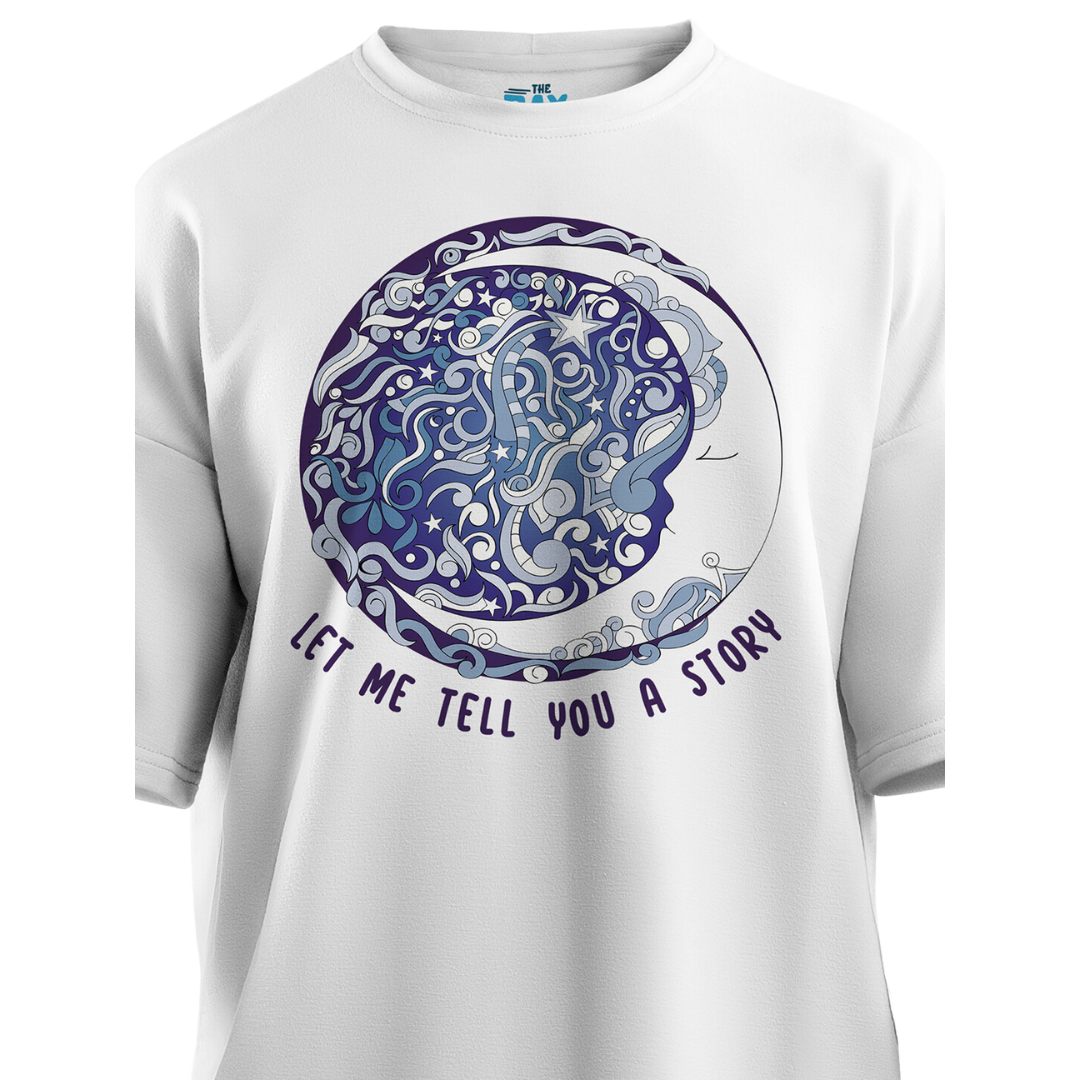 Let me tell you a story Women's Mandala Oversized T-Shirt -The Bay Store X The Doodleist - India - www.superherotoystore.com