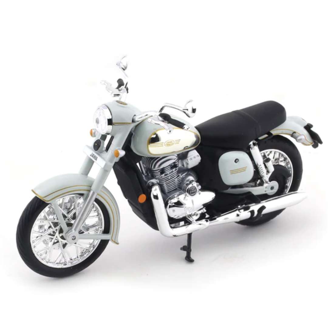 Grey JAWA CLASSIC CHROME VERSION Die-cast Bike By Maisto -Maisto - India - www.superherotoystore.com