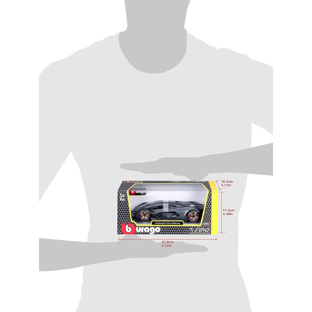 Matt Grey Lamborghini Terzo Millennio 1:24 Scale Die-Cast Car by Bburago -Bburago - India - www.superherotoystore.com