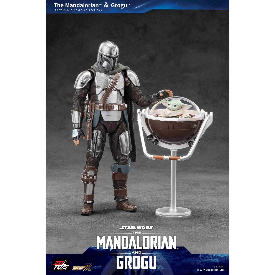ZD Toys Star Wars: The Mandalorian & Grogu 1/10 Scale Action Figure Set – Din Djarin and Grogu Collectible Figures