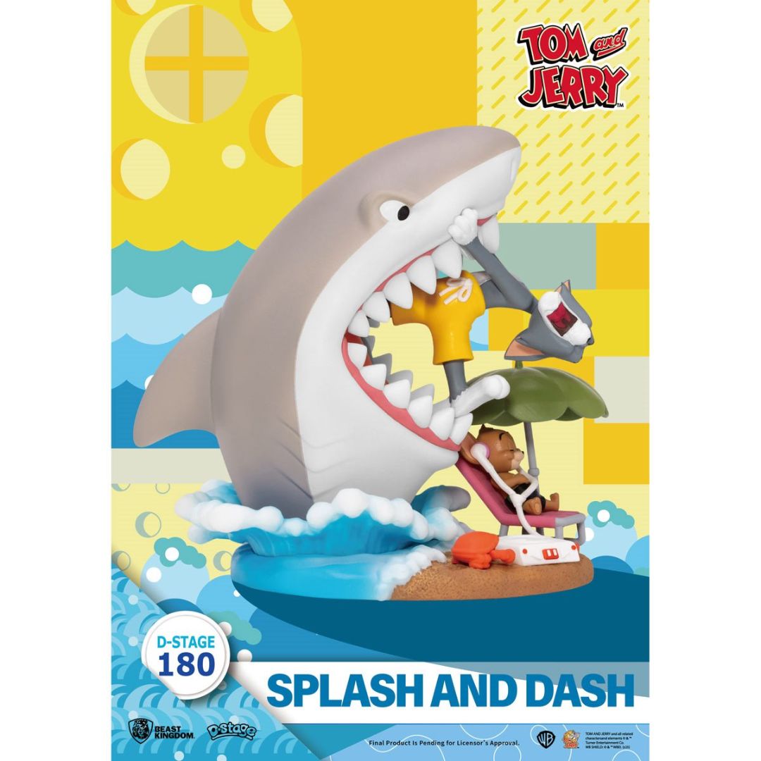 Tom And Jerry Splash And Dash Ds-180 D-Stage Statue By Beast Kingdom