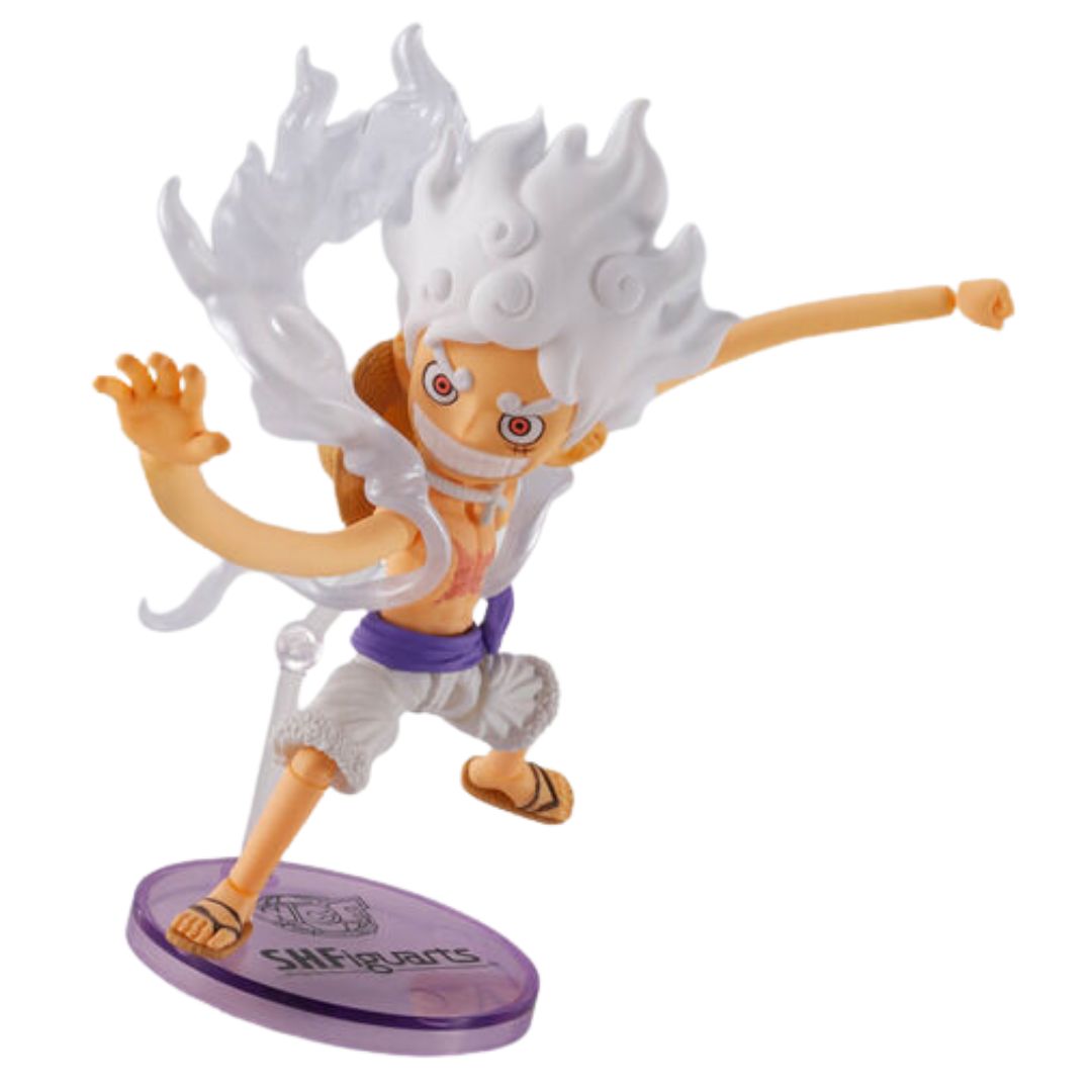 One Piece World Collectable Figure × S.H.Figuarts Monkey D. Luffy Gear 5 By Tamashii Nations -Tamashii Nations - India - www.superherotoystore.com