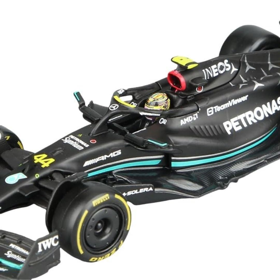 2023 Mercedes-AMG F1 W14 Lewis Hamilton Formula 1 1:24 Scale Die Cast Car with Pilot by Bburago -Bburago - India - www.superherotoystore.com
