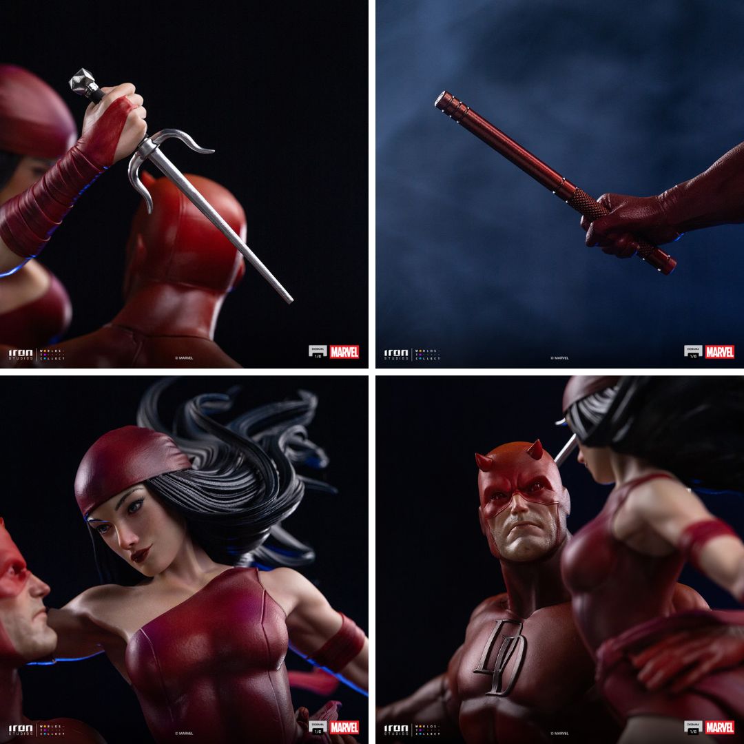 Marvel Comics Daredevil And Elektra Statue By Iron Studios