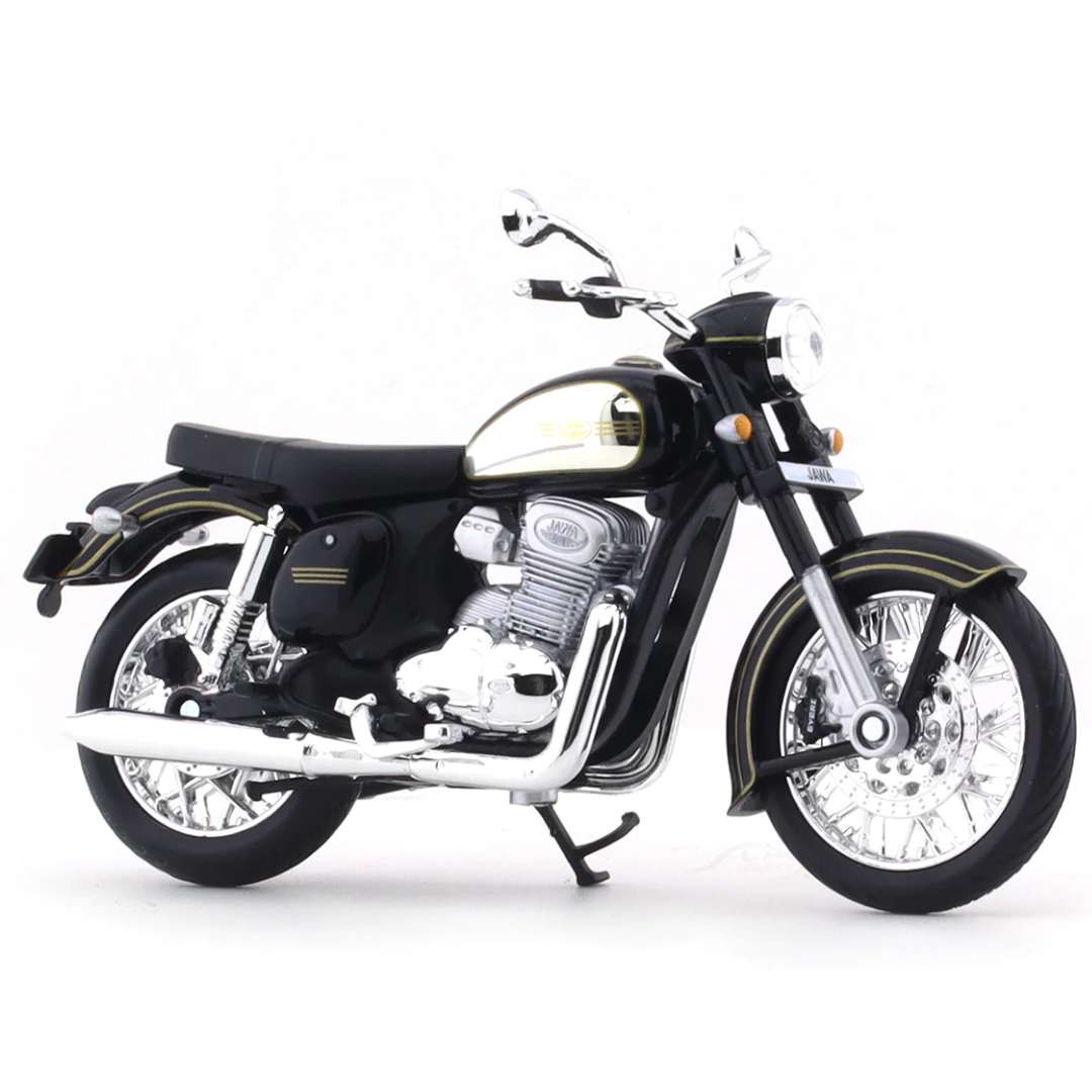 Black JAWA CLASSIC CHROME VERSION Die-cast Bike By Maisto -Maisto - India - www.superherotoystore.com