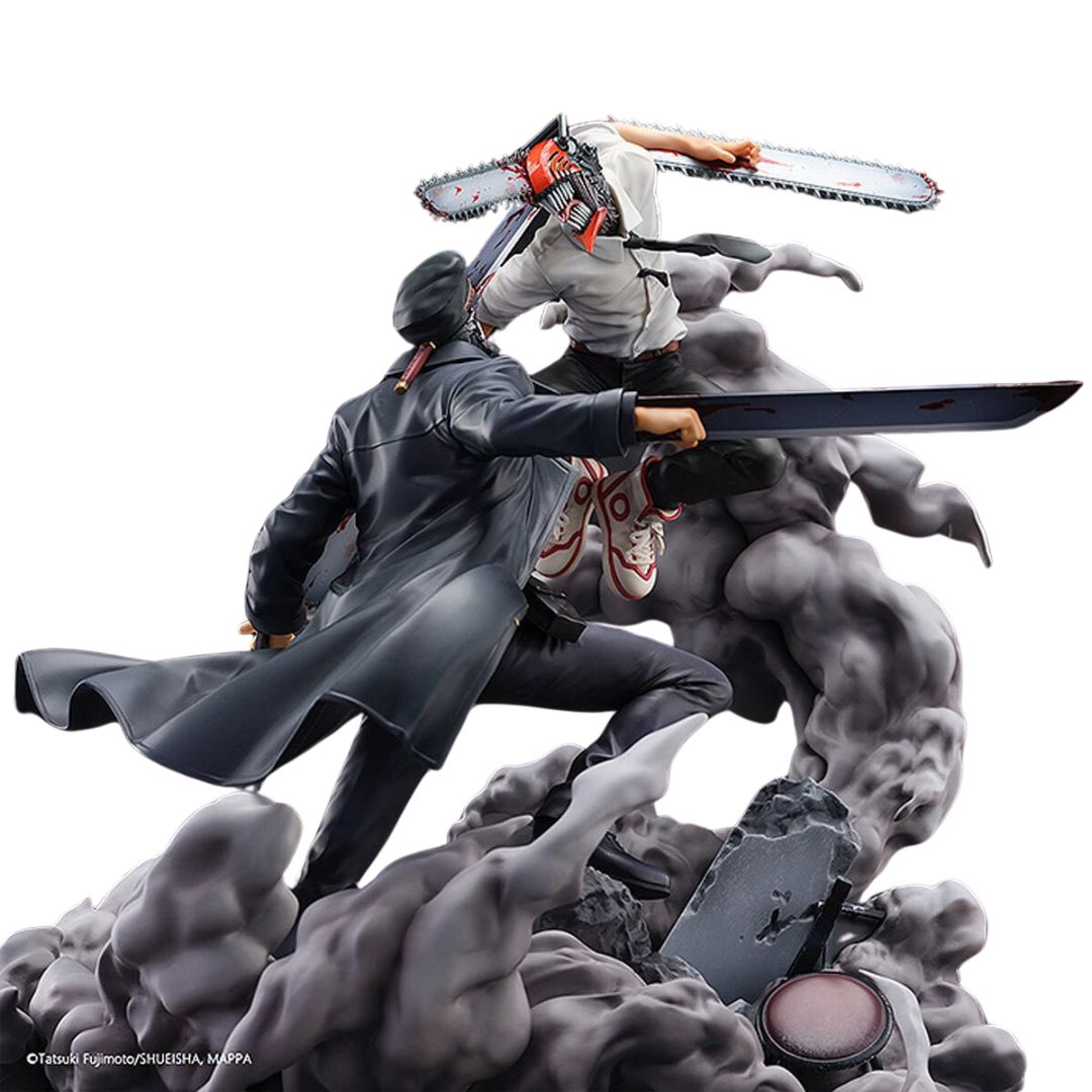 Chainsaw Man vs Samurai Sword Super Station statue by Sega Goods -SEGA Goods - India - www.superherotoystore.com