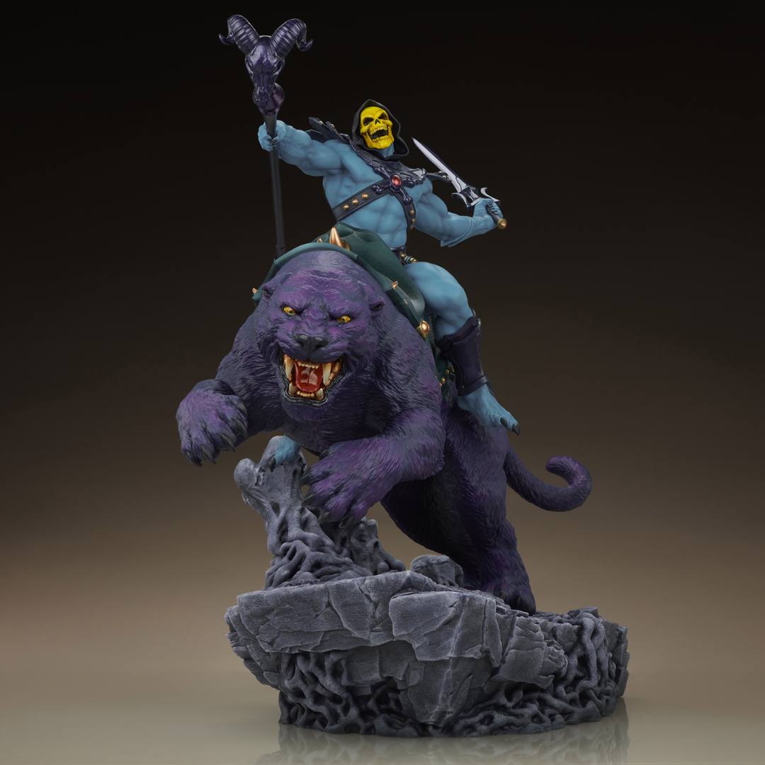 Skeletor & Panthor Classic Deluxe Statue by Tweeterhead -Tweeterhead - India - www.superherotoystore.com