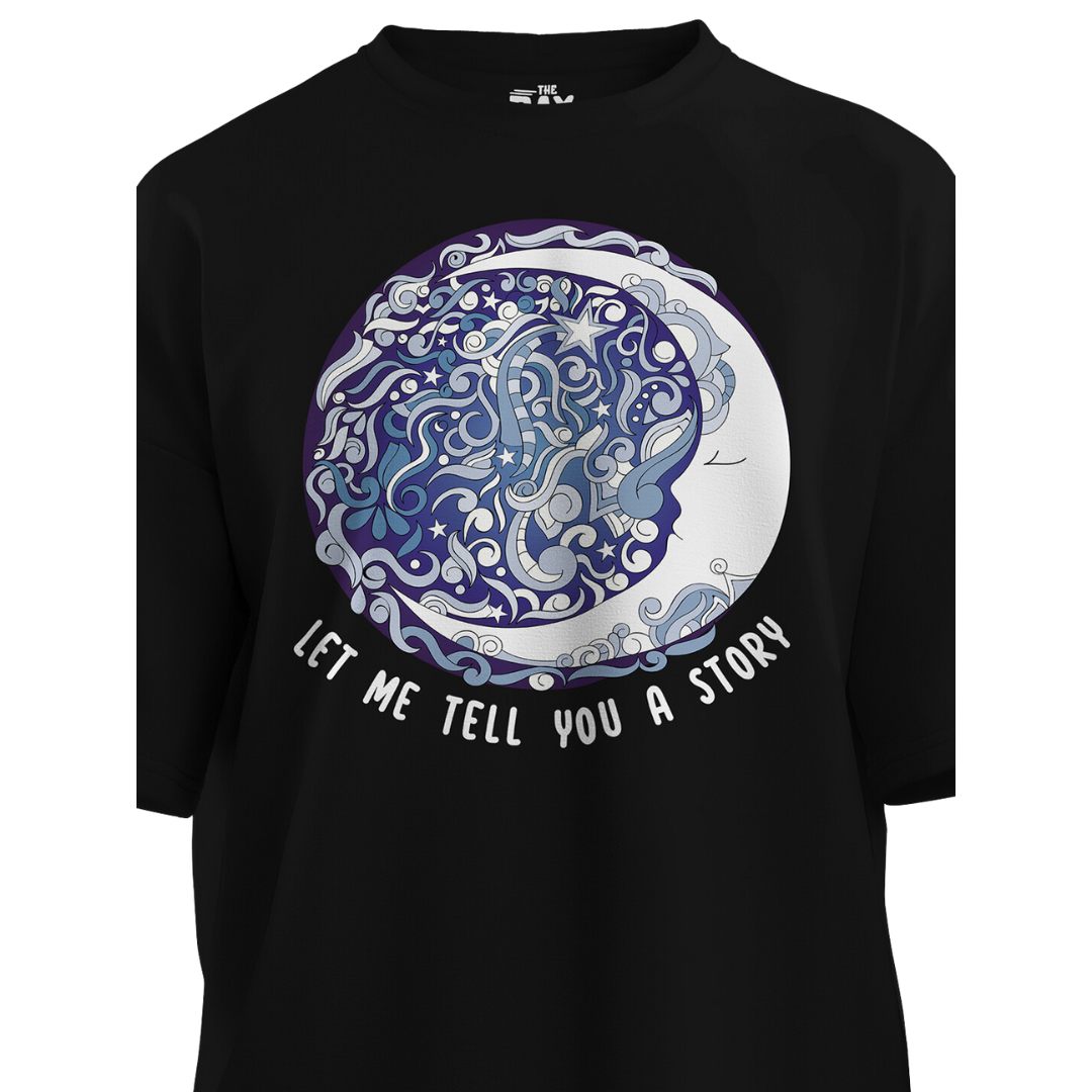 Let me tell you a story Women's Mandala Oversized T-Shirt -The Bay Store X The Doodleist - India - www.superherotoystore.com