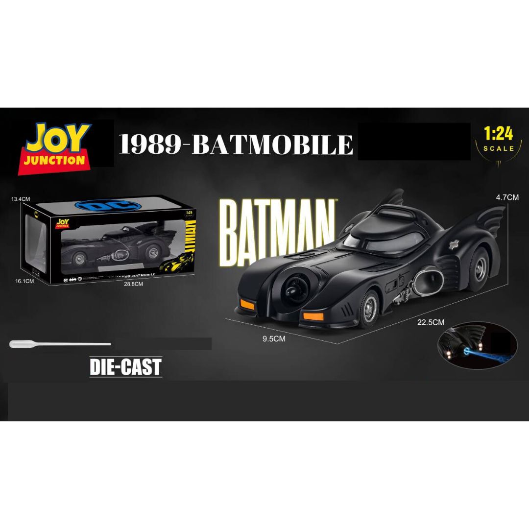 1989 Batman Movie: 1:24 Scale Metal Die-Cast Batmobile By Joy Junction