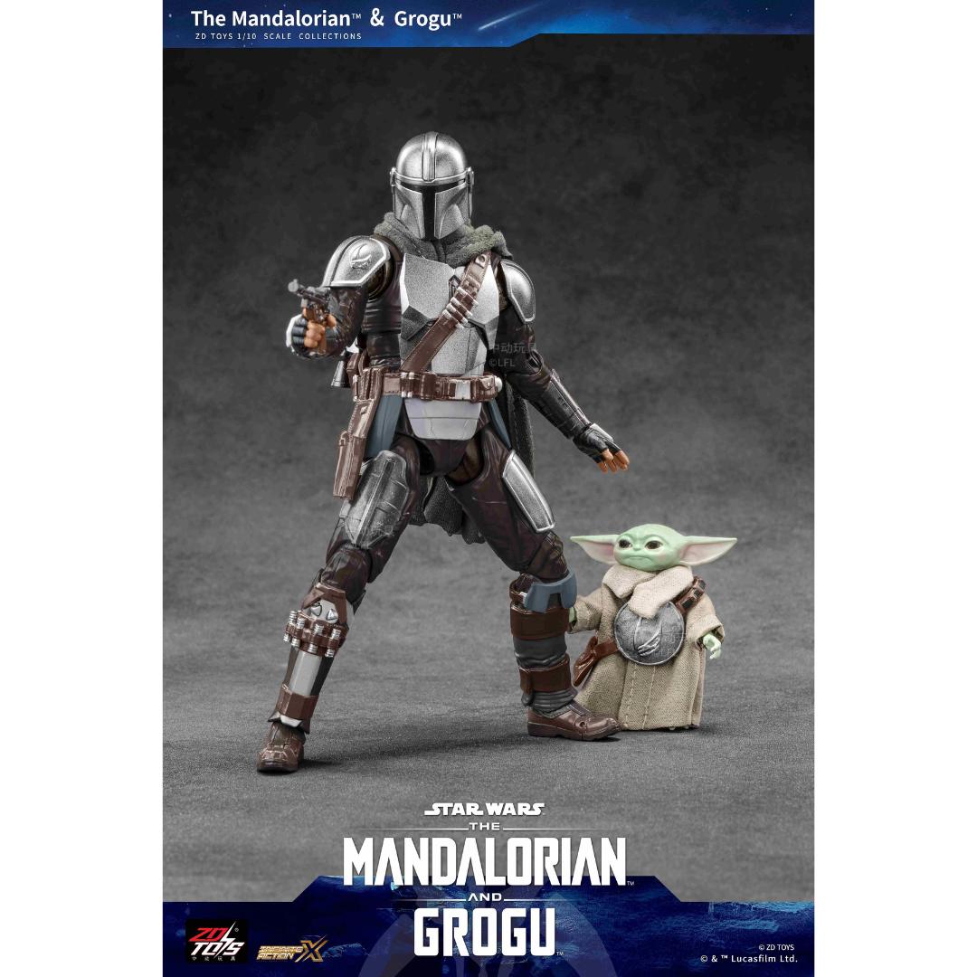 ZD Toys Star Wars: The Mandalorian & Grogu 1/10 Scale Action Figure Set – Din Djarin and Grogu Collectible Figures