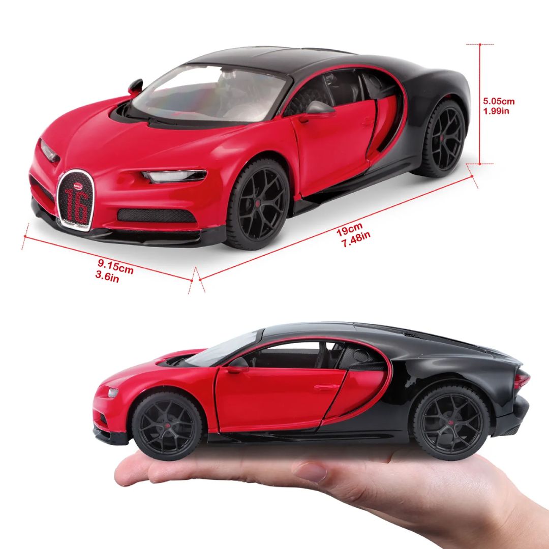 Red Black Bugatti Chiron Sport 1:24 Scale Die-Cast Car by Maisto -Maisto - India - www.superherotoystore.com