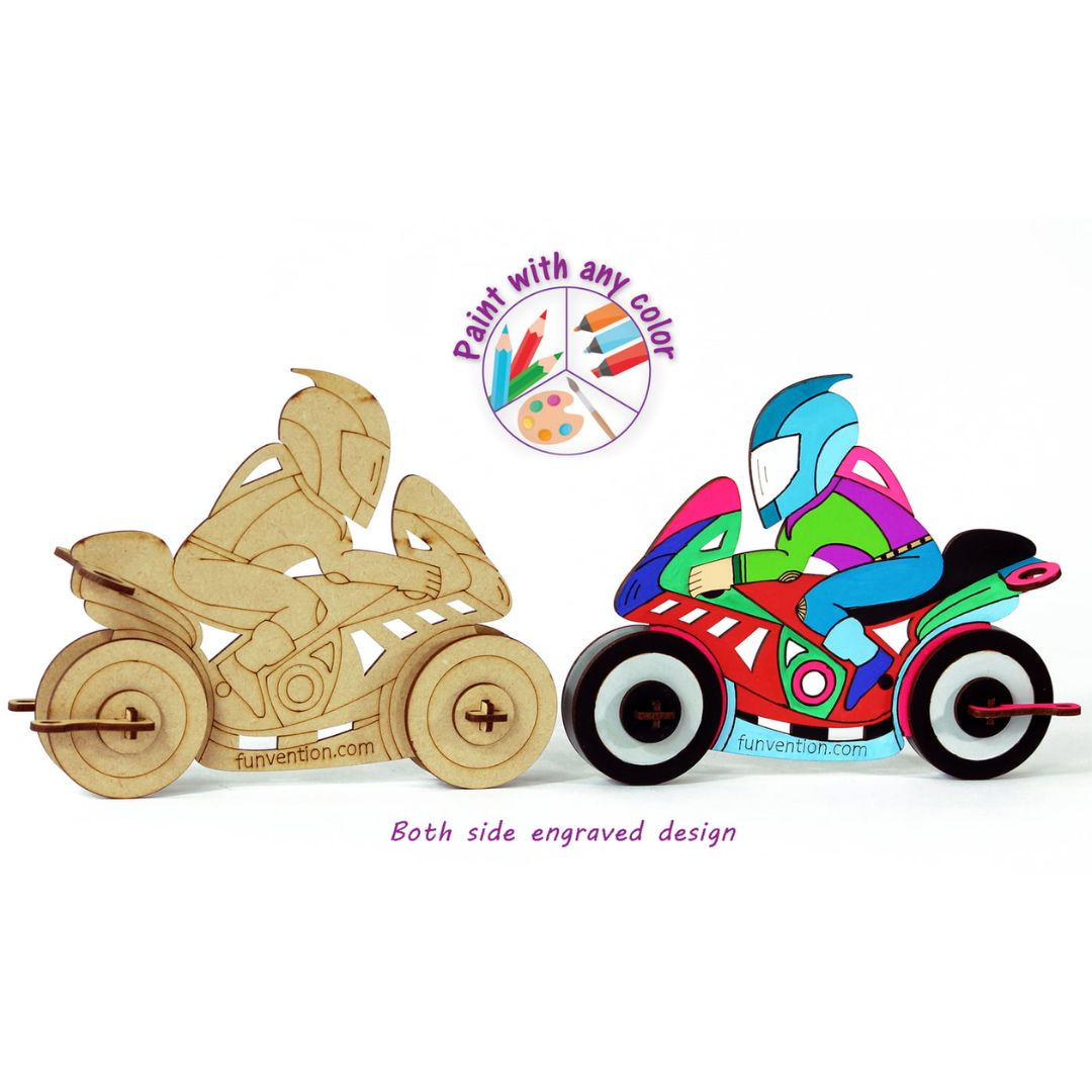 3D Coloring Model - Bike -Funvention - India - www.superherotoystore.com
