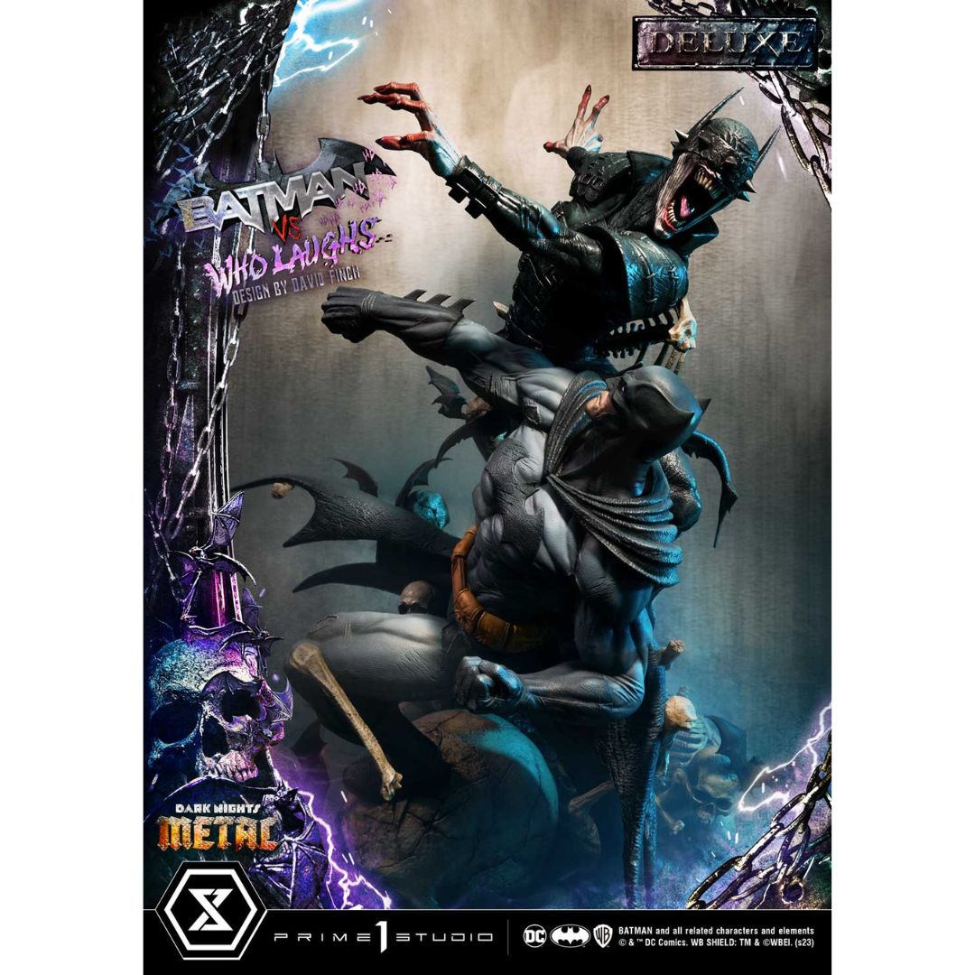 Dark Nights: Metal (Comics) Batman versus Batman Who Laughs statue (Design by David Finch)  DX Bonus Version by Prime1 Studios -Prime 1 Studio - India - www.superherotoystore.com
