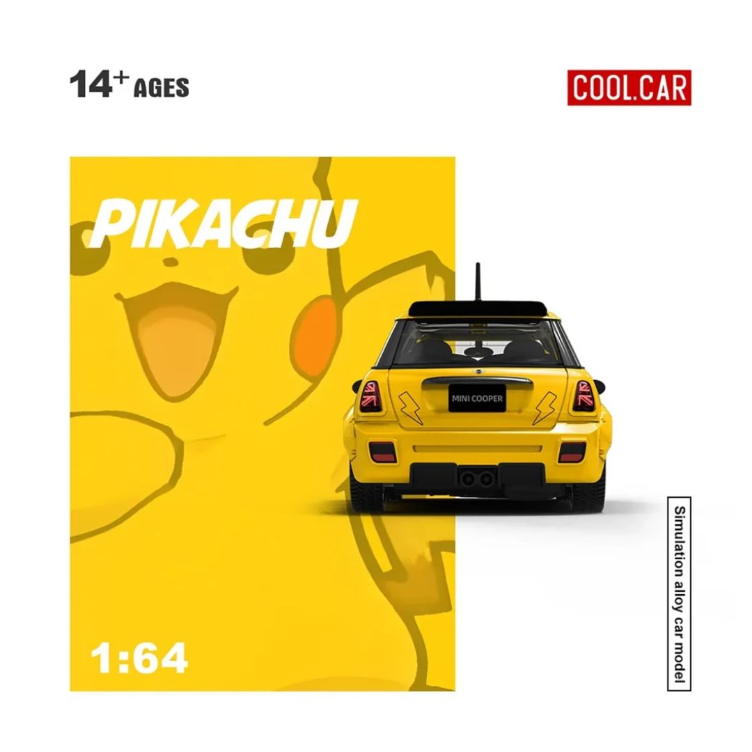 Mini Cooper Pikachu Painted (Yellow) 1:64 Scale Die-Cast Car By Cool Car