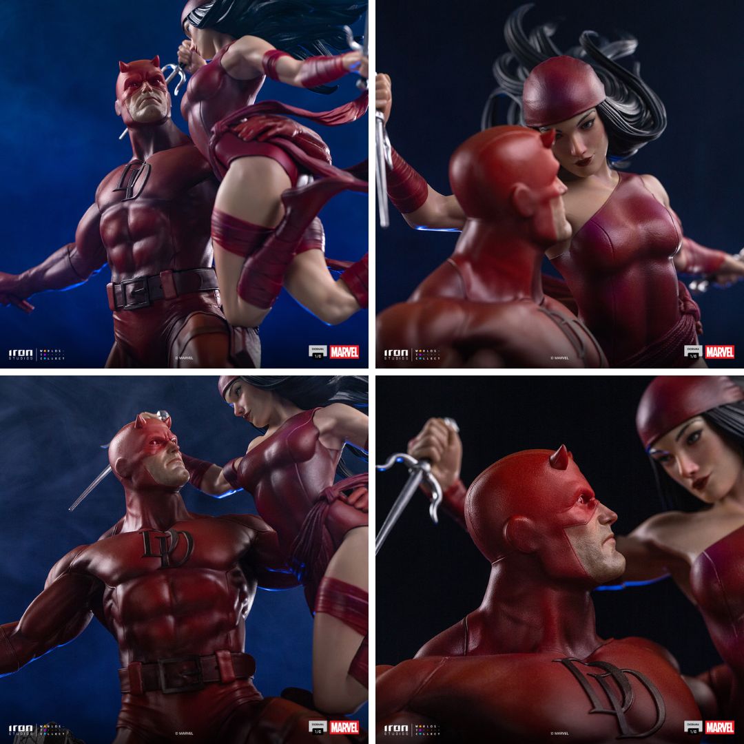 Marvel Comics Daredevil And Elektra Statue By Iron Studios