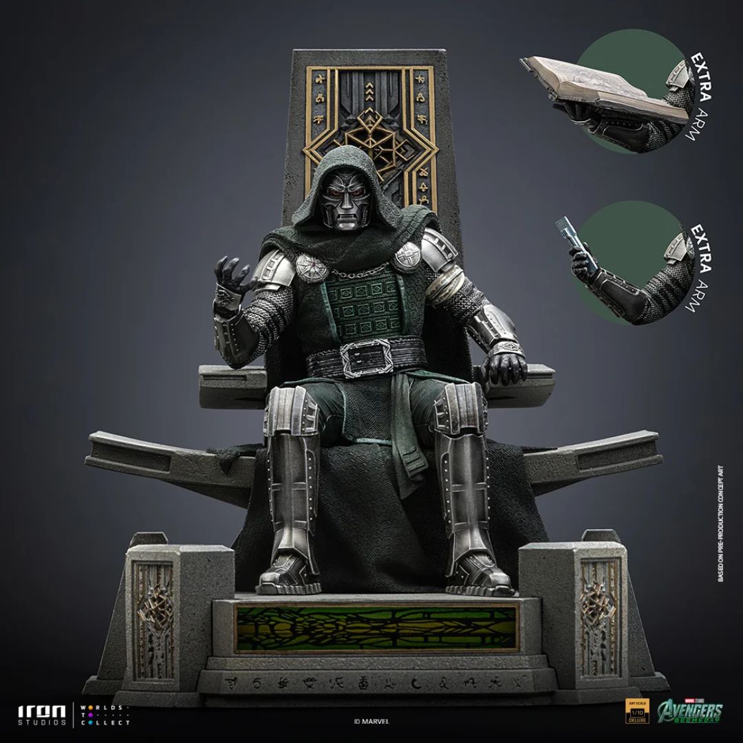 Avengers: Doomsday Doctor Doom On Throne Statue By Iron Studios
