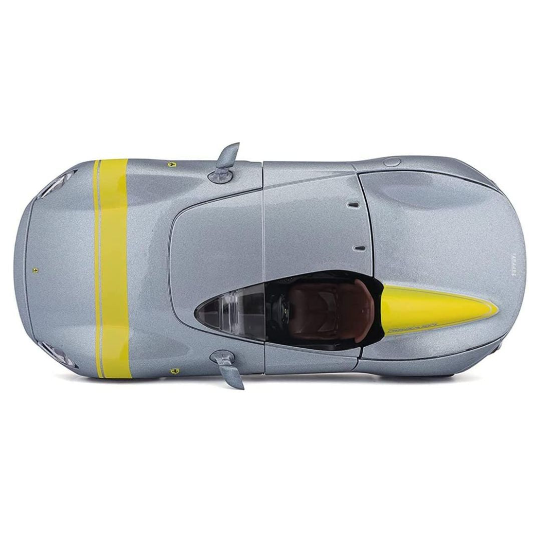 Silver Ferrari Monza SP1 1:24 Scale Die-Cast Car By Bburago -Bburago - India - www.superherotoystore.com