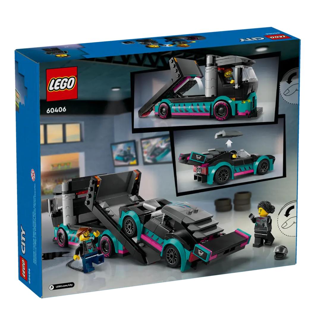 Lego City City Great Vehicles Race Car and Car Carrier Truck -Lego - India - www.superherotoystore.com