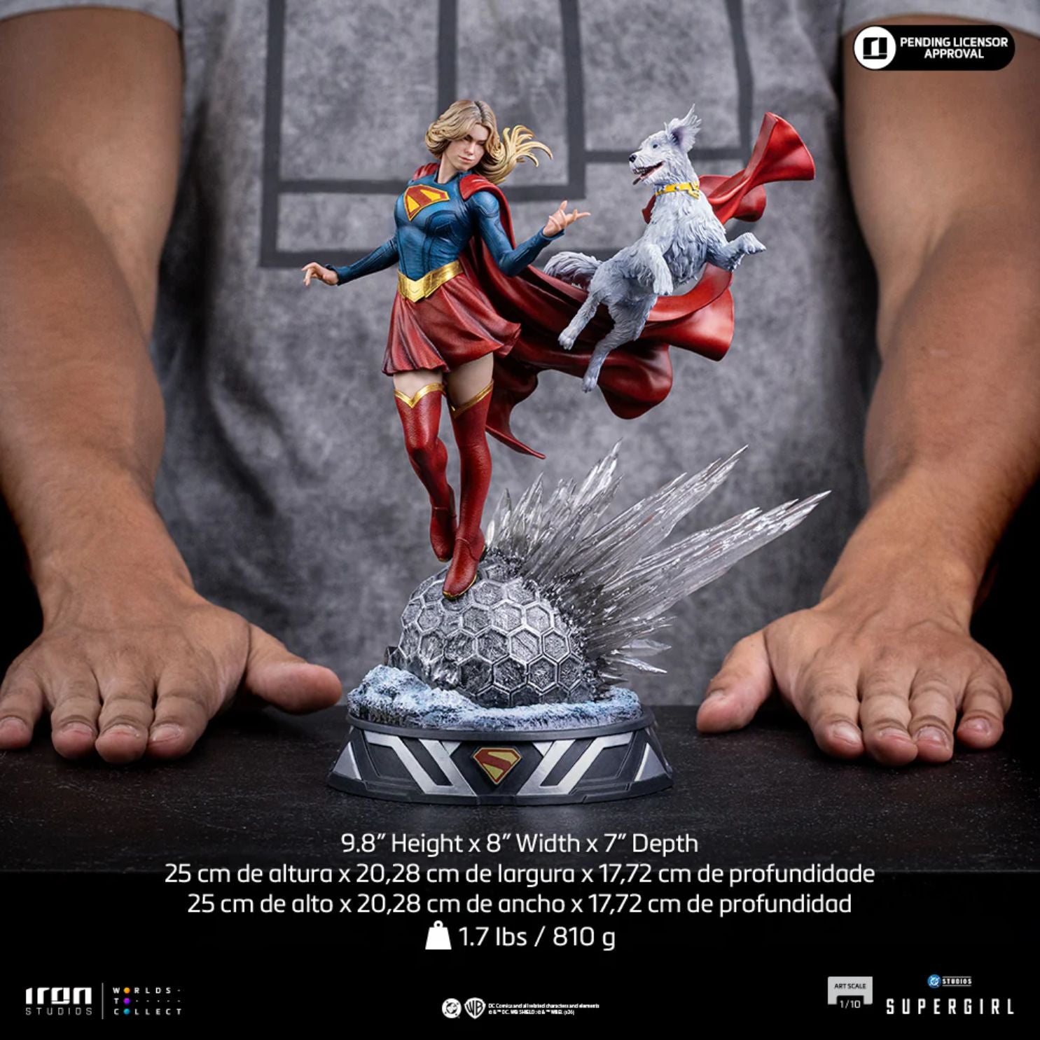 Supergirl Movie Supergirl & Krypto Statue By Iron Studios