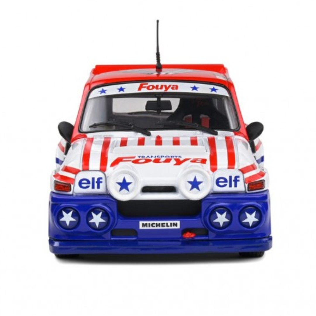 White RENAULT 5 MAXI -RALLYCROSS 1987 (G ROUSSEL) 1:18 Scale die-cast car by Solido -Solido - India - www.superherotoystore.com