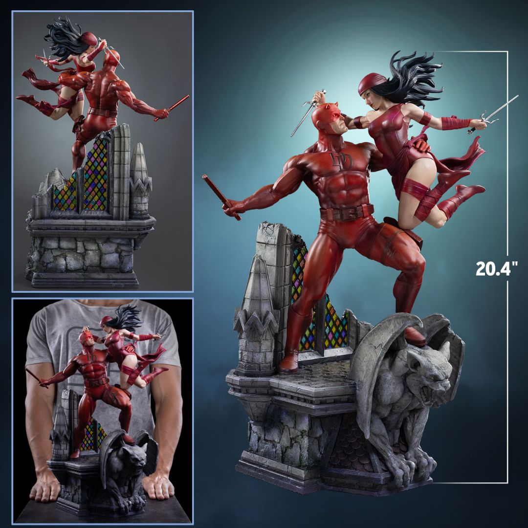 Marvel Comics Daredevil And Elektra Statue By Iron Studios