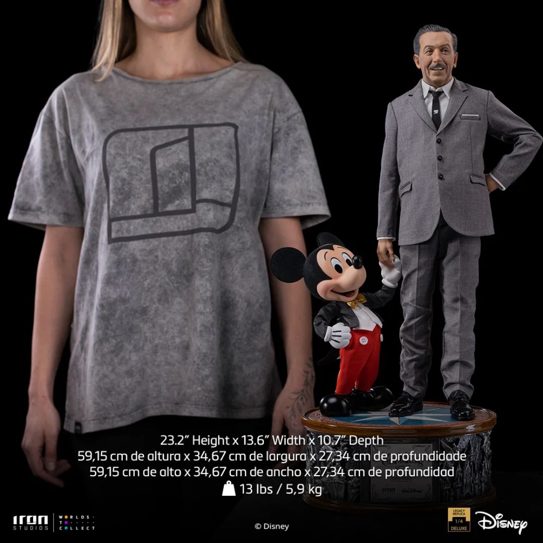 Walt Disney & Mickey Mouse - Disney Classics - Legacy Replica 1/4 Statue By Iron Studios -Iron Studios - India - www.superherotoystore.com
