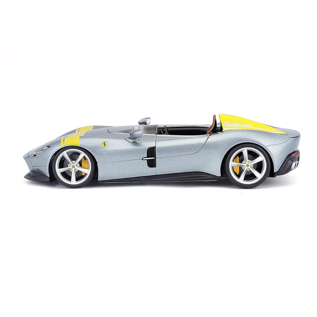 Silver Ferrari Monza SP1 1:24 Scale Die-Cast Car By Bburago -Bburago - India - www.superherotoystore.com
